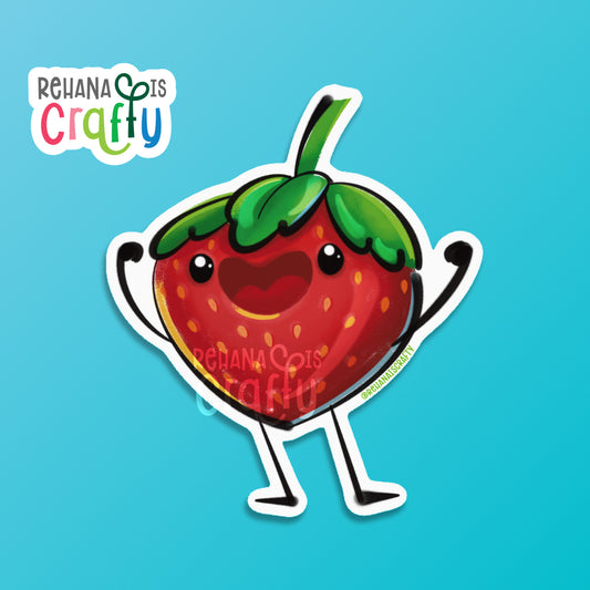 Cute Strawberry | Vinyl Sticker