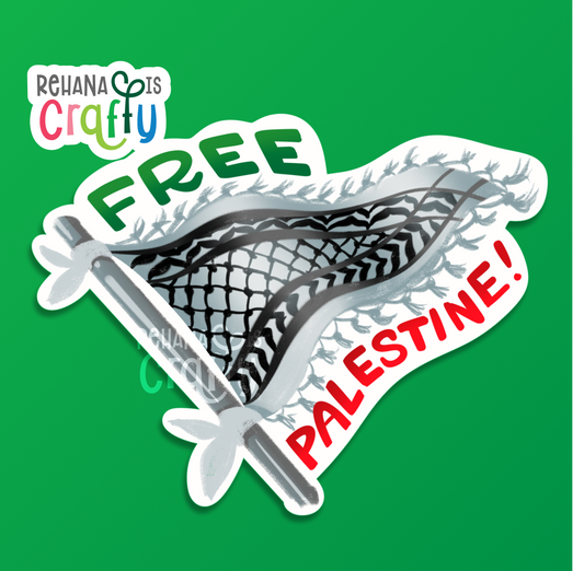 Free Palestine Keffiyeh Flag | Vinyl Sticker