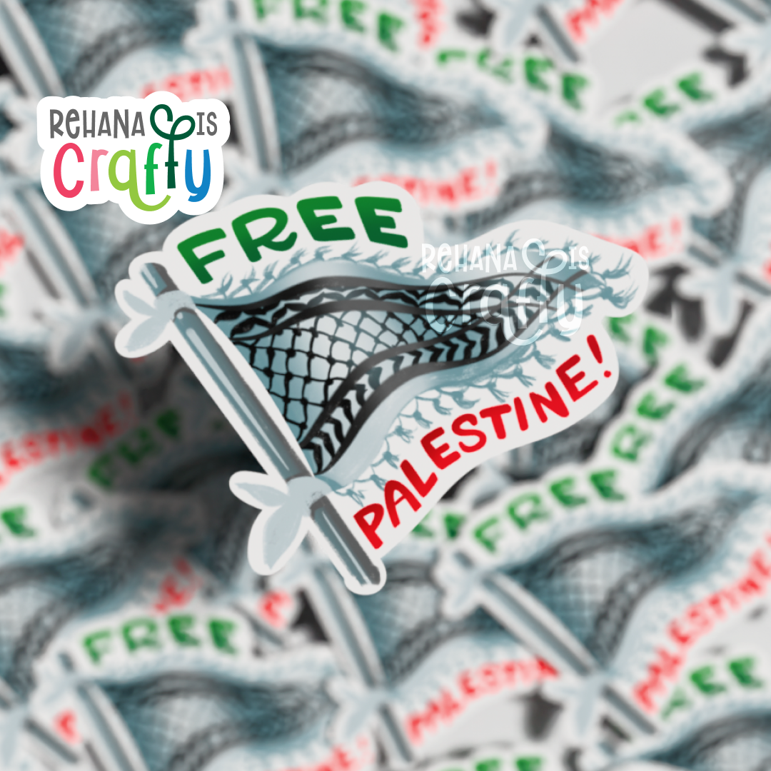 Free Palestine Keffiyeh Flag | Vinyl Sticker