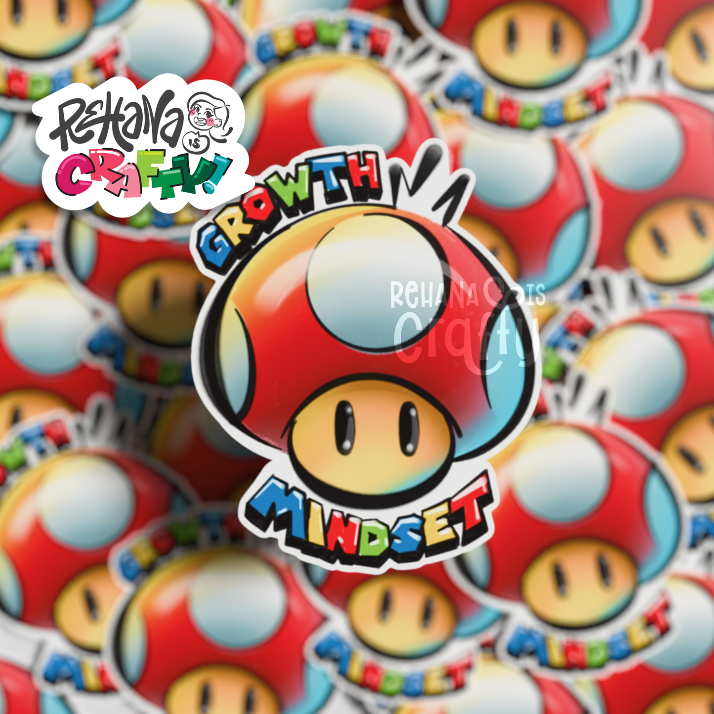 Growth Mindset Mushroom | Vinyl Sticker