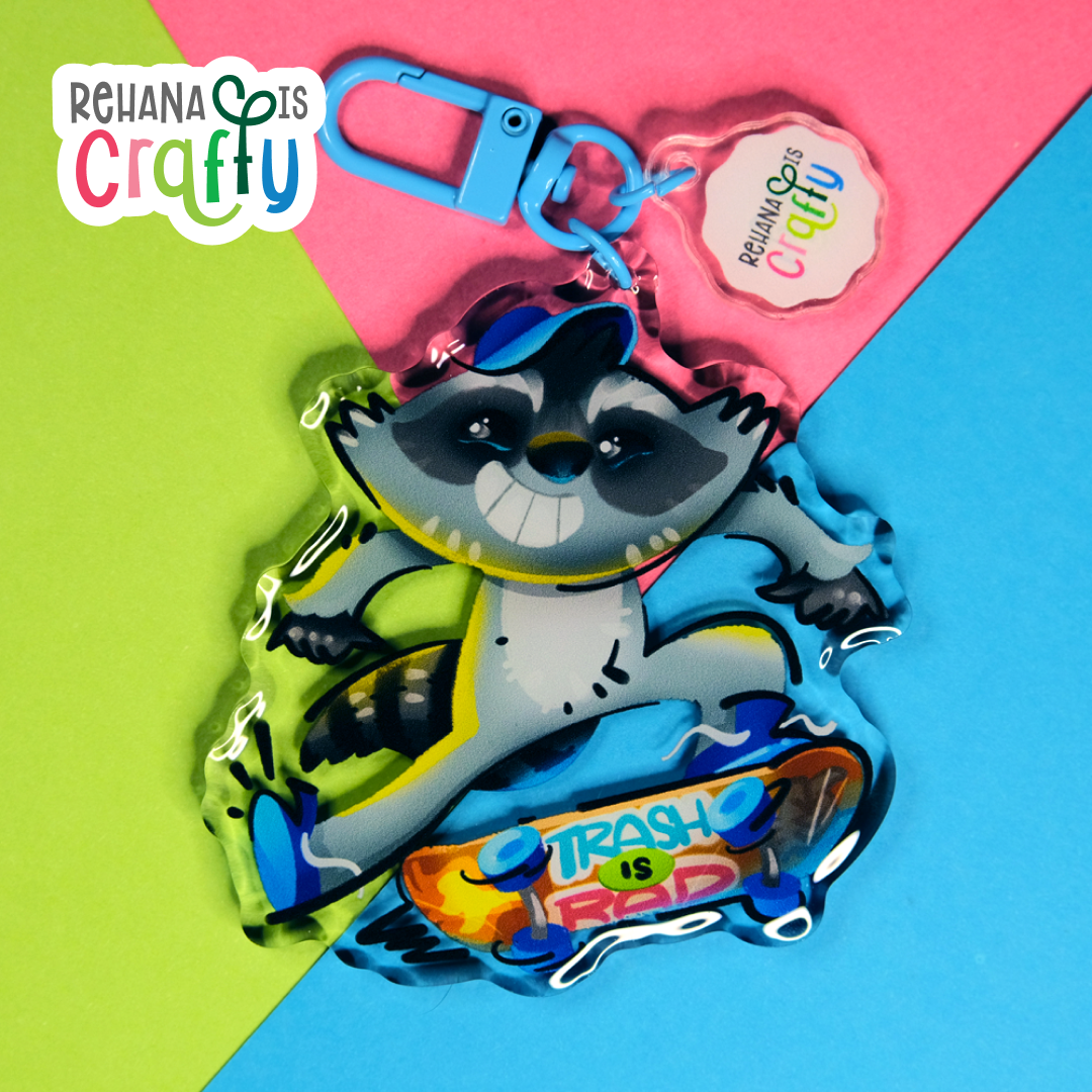 Rad Raccoon | Acrylic Keychain