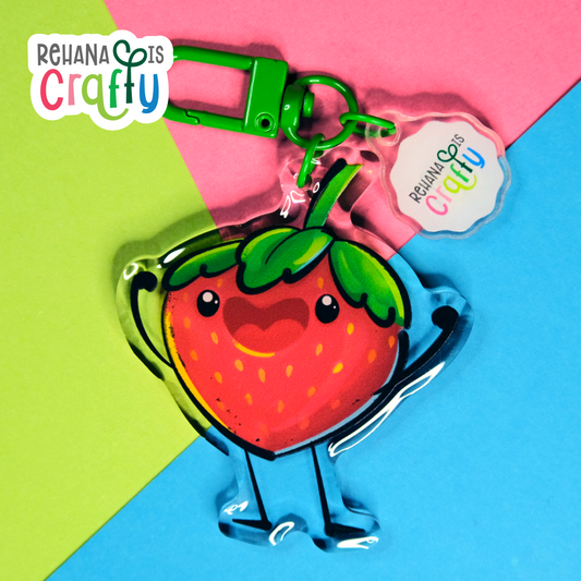 Cute Strawberry | Acrylic Keychain