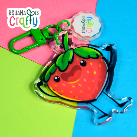 Cute Strawberry | Acrylic Keychain