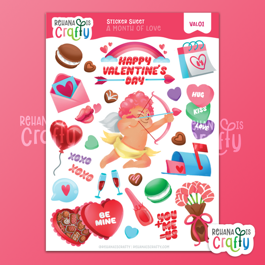 A Month of Love Valentines | Sticker Sheet