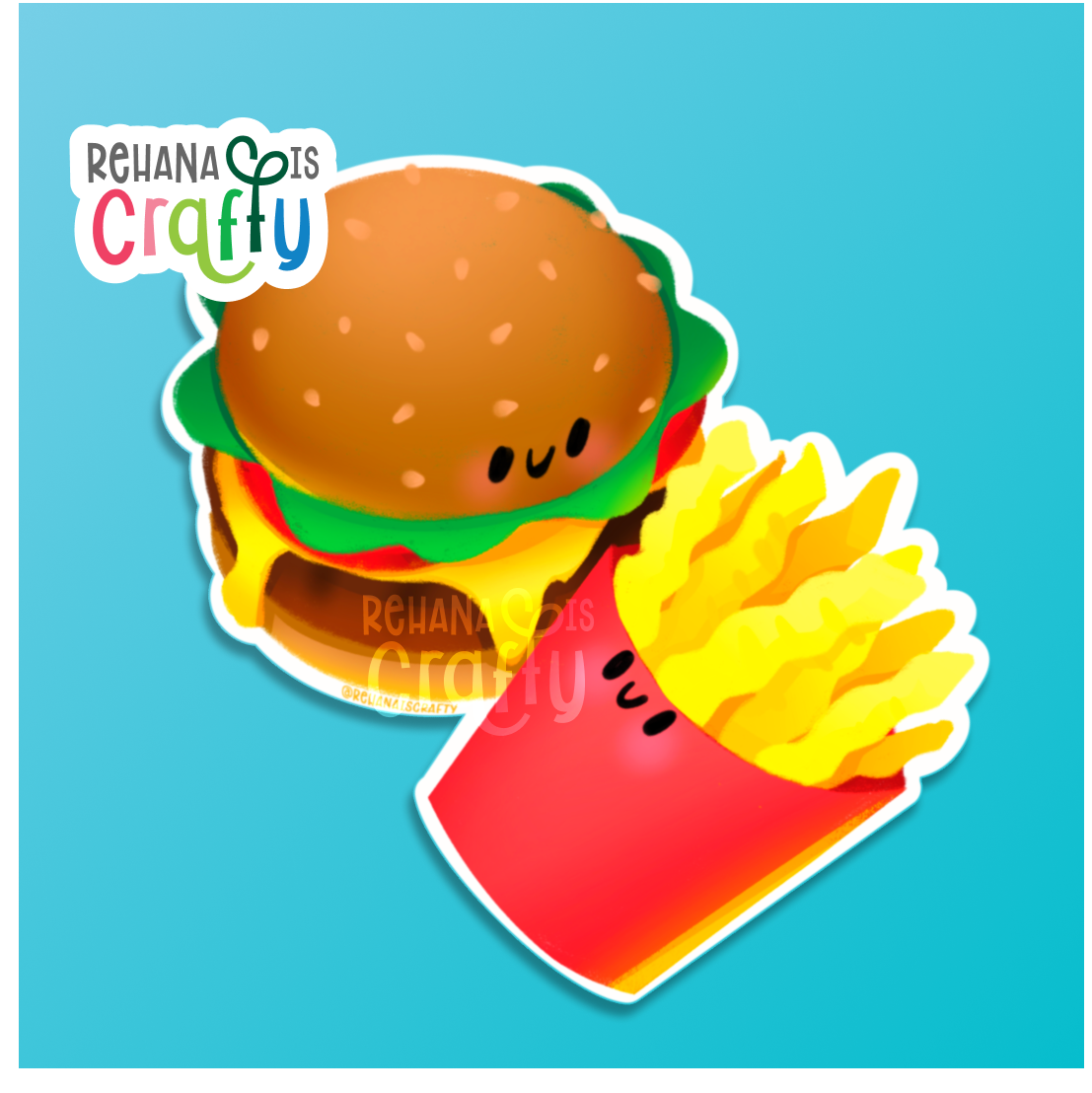 Burger & Fries | Vinyl Sticker