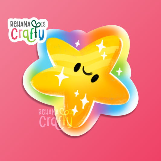 Rainbow Star Power-Up | Vinyl Sticker