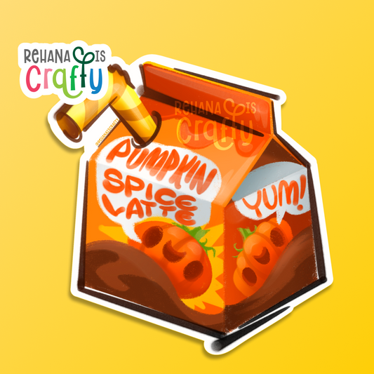 Pumpkin Spice Latte Carton | Vinyl Sticker