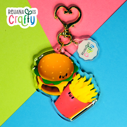 Burger & Fries | Acrylic Keychain