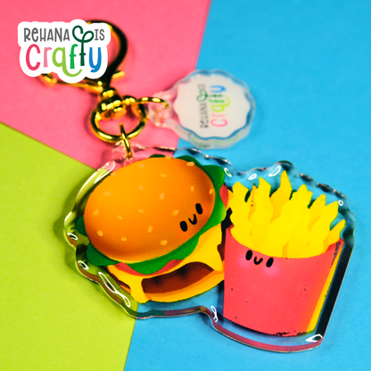 Burger & Fries | Acrylic Keychain