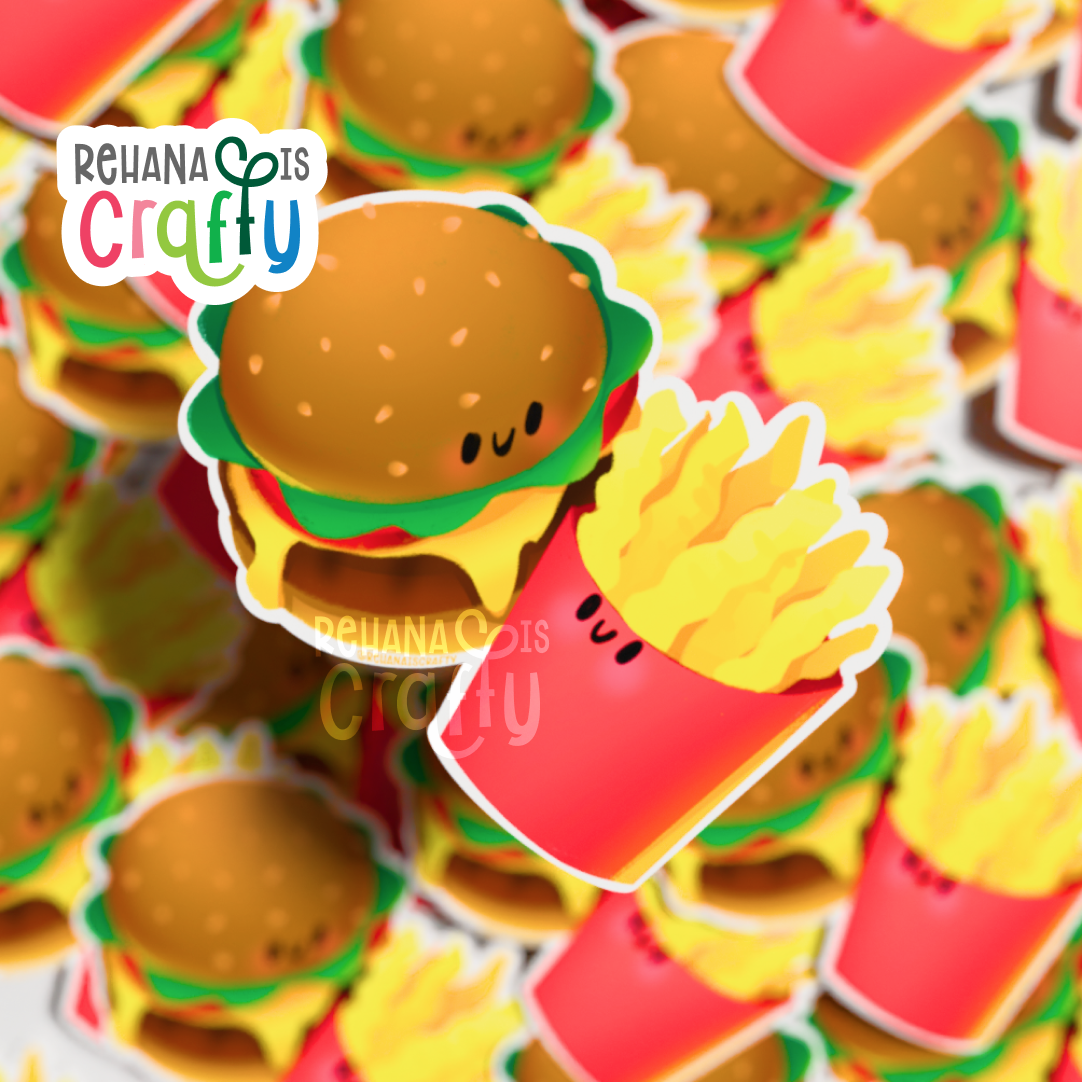 Burger & Fries | Vinyl Sticker