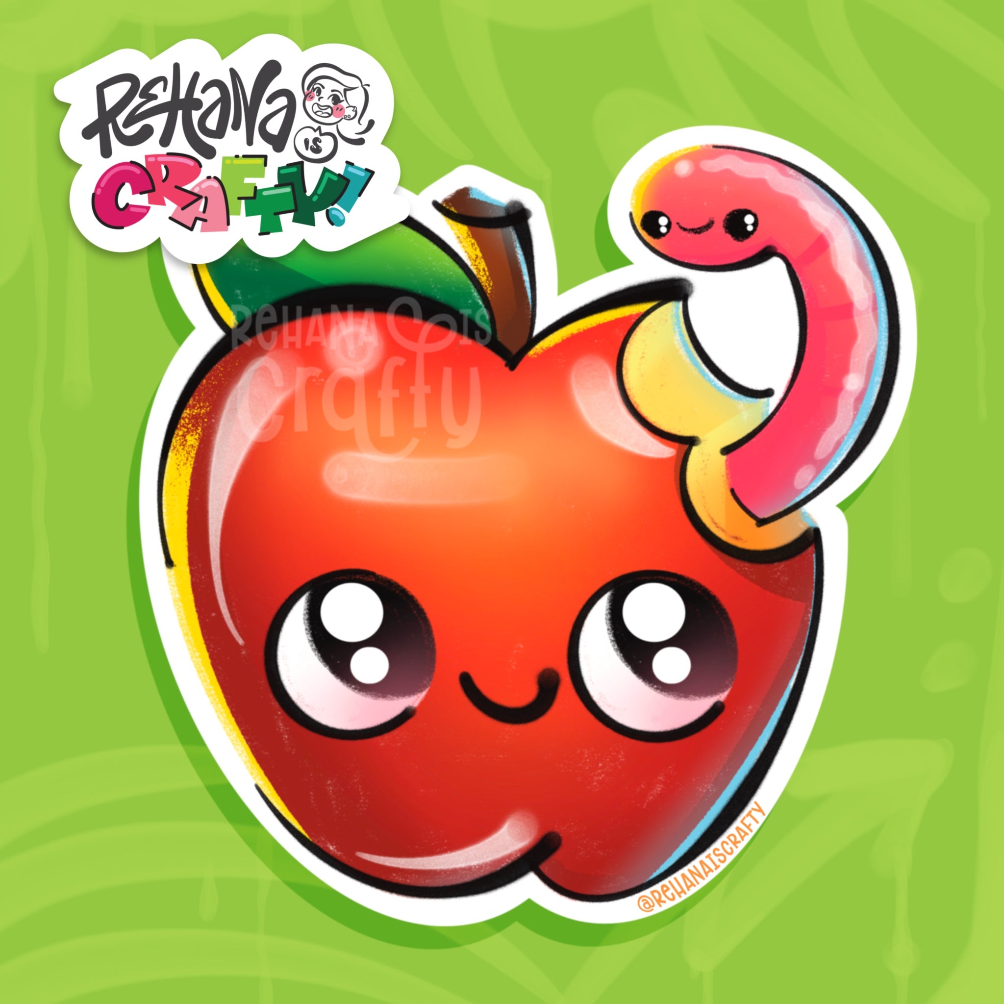 Apple + Worm | Vinyl Sticker