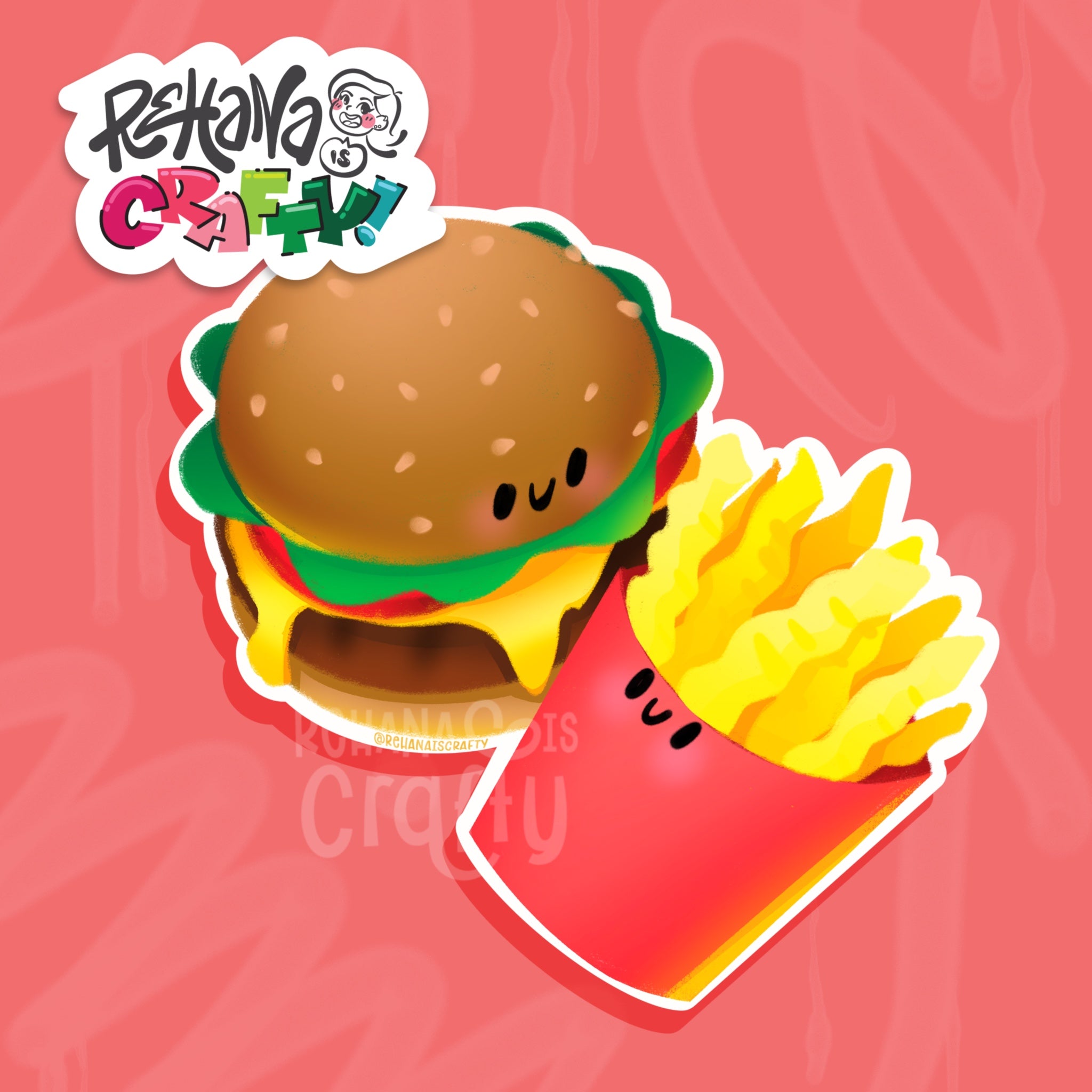 Burger & Fries | Vinyl Sticker