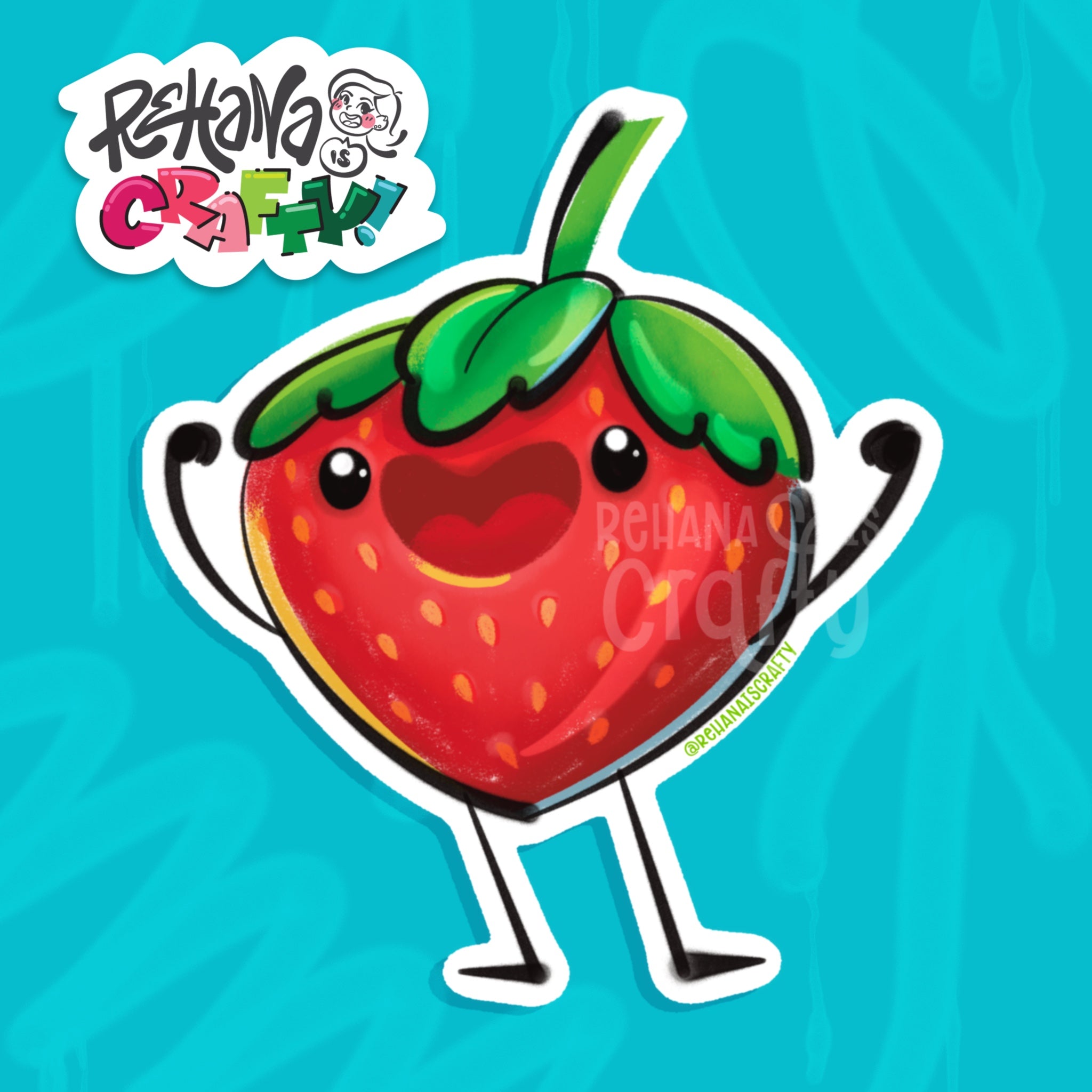 Cute Strawberry | Vinyl Sticker