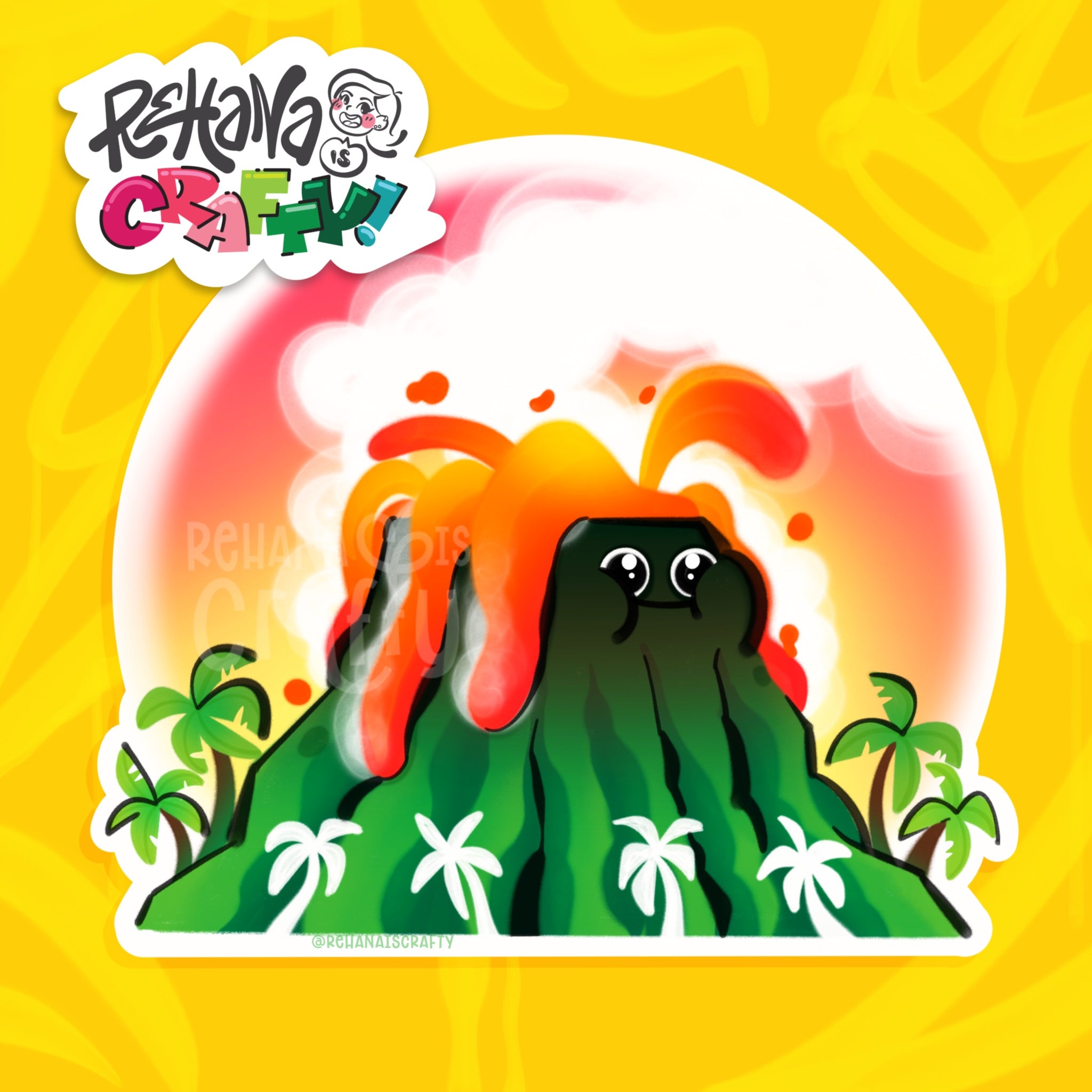 Kawaii Volcano | Vinyl Sticker